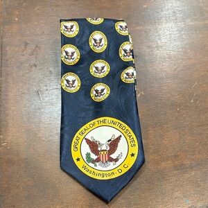 Navy Tie with Great Seal of the United States